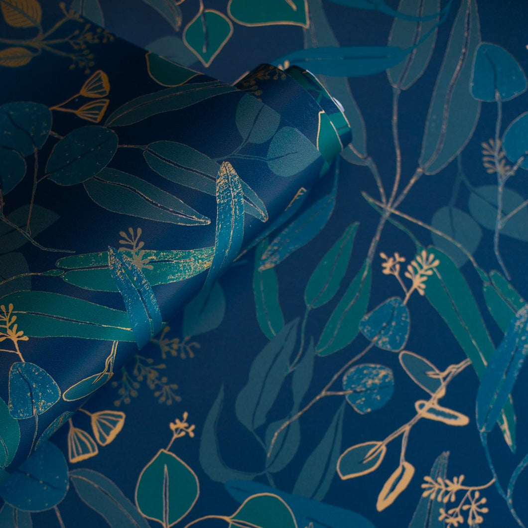 Eucalif Wallpaper in Teal by Justina Blakeney®
