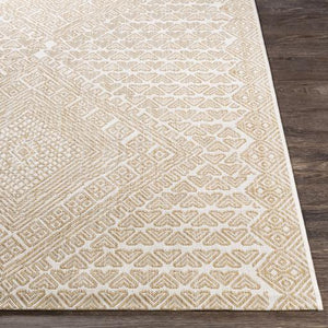 Beige Patterned Outdoor Rug