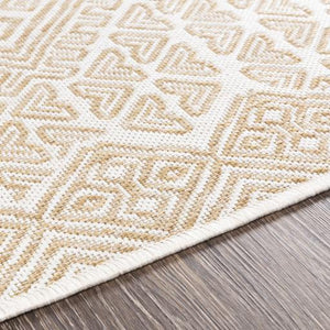 Beige Patterned Outdoor Rug
